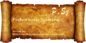 Podhorszky Szabina névjegykártya